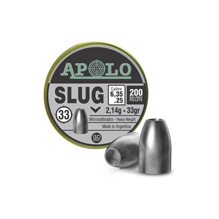 Caja Balines Slug 33Gr 6.35 X 200U Apolo