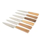 SET X6 CUCHILLO TRENTO 5 INOX REFORZADO NOGAL