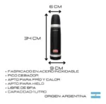 Termo Lumilagro Luminox 1lt – Blanco - Imagen 5
