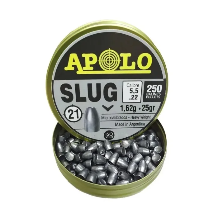CAJA BALINES SLUG 25GR 5.5 X 250U APOLO - Imagen 2