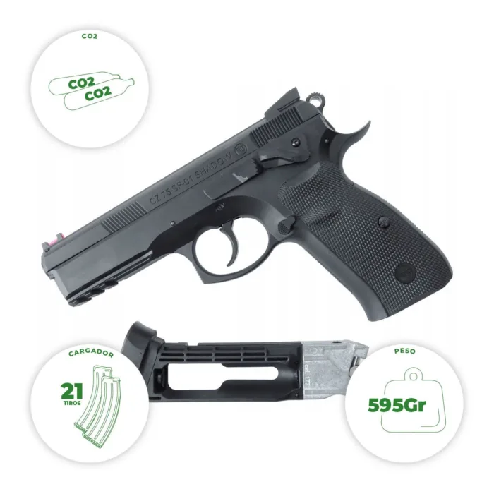 PISTOLA ASG Co2 CZ SHADOW 4.5MM 17526 - Imagen 2