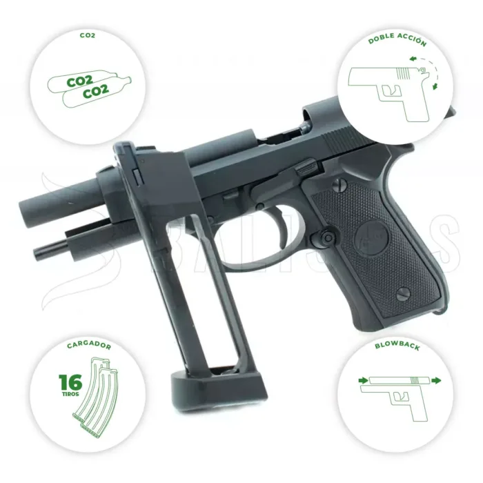 PISTOLA ASG Co2 MS 4.5MM X9CLASSIC 18526 - Imagen 2
