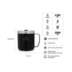 TAZA STANLEY 350ML NEGRA - Imagen 2