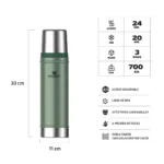 TERMO STANLEY CLASICO 591ML VERDE - Imagen 2