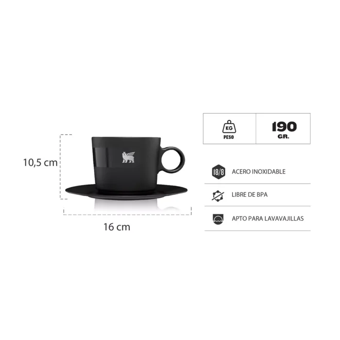 TAZA STANLEY DAYBREAK CUP + PLATO 192ML BLACK - Imagen 4