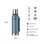 TERMO STANLEY CLASICO ASA PLEGABLE 1.4LT LAKE - Imagen 2