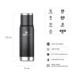 TERMO STANLEY ADVENTURE TO GO 500ML CHARCOAL - Imagen 2
