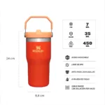 BOTELLA TERMICA STANLEY FLIP STRAW TUMBLER 2.0 591ML TIGERLILY - Imagen 2