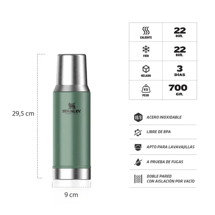 TERMO STANLEY MATE SYSTEM 800ML VERDE - Imagen 2