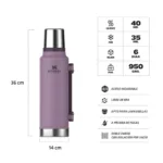 TERMO STANLEY CLASICO ASA PLEGABLE 1.4LT LILAC - Imagen 2