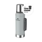 TERMO STANLEY CLASICO CON MANIJA Y TAPON CEBADOR 950ML SILVER