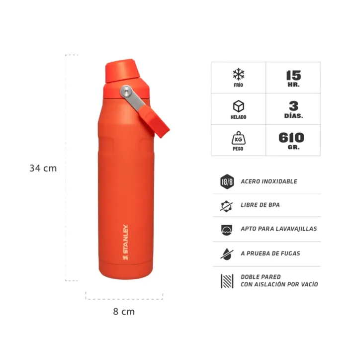 BOTELLA TERMICA STANLEY ICEFLOW AEROLIGHT 1LT TIGERLILY - Imagen 2