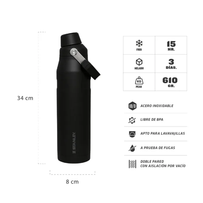 BOTELLA TERMICA STANLEY ICEFLOW AEROLIGHT 1LT NEGRO - Imagen 3