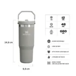 BOTELLA TERMICA STANLEY FLIP STRAW 887ML ASH - Imagen 3