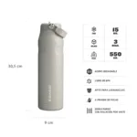 BOTELLA TERMICA STANLEY FLIP STRAW AEROLIGHT 1LT ASH - Imagen 2