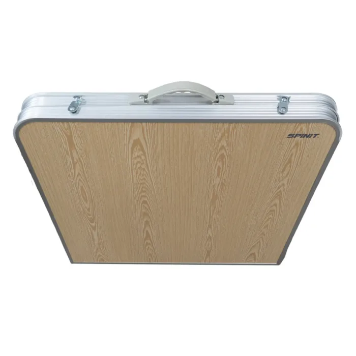 MESA PLEGABLE SPINIT ALU+MAD CLARA C/4 BANCOS ACERO - Imagen 5