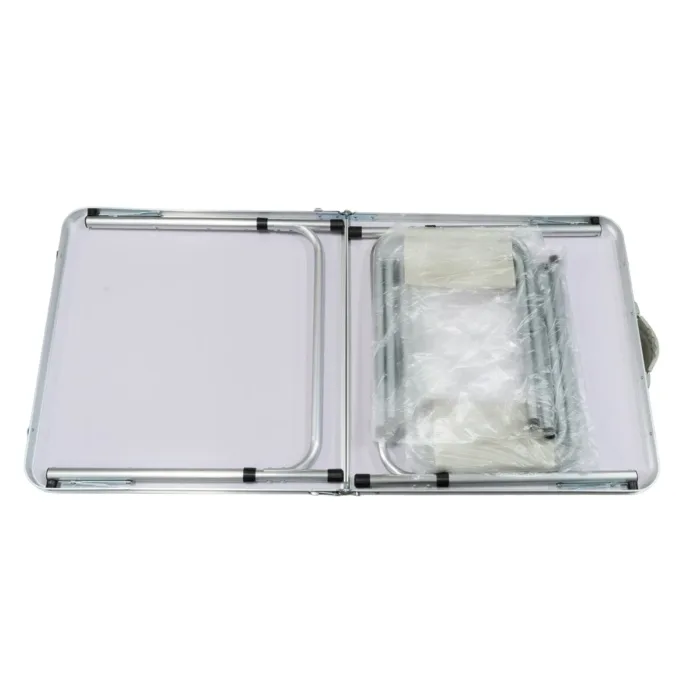 MESA PLEGABLE SPINIT ALU+MAD CLARA C/4 BANCOS ACERO - Imagen 4