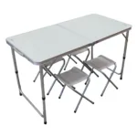 MESA PLEGABLE SPINIT ALU+GRIS PLATA C/4 BANCOS ACERO - Imagen 2