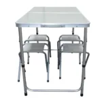 MESA PLEGABLE SPINIT ALU+GRIS PLATA C/4 BANCOS ACERO - Imagen 3