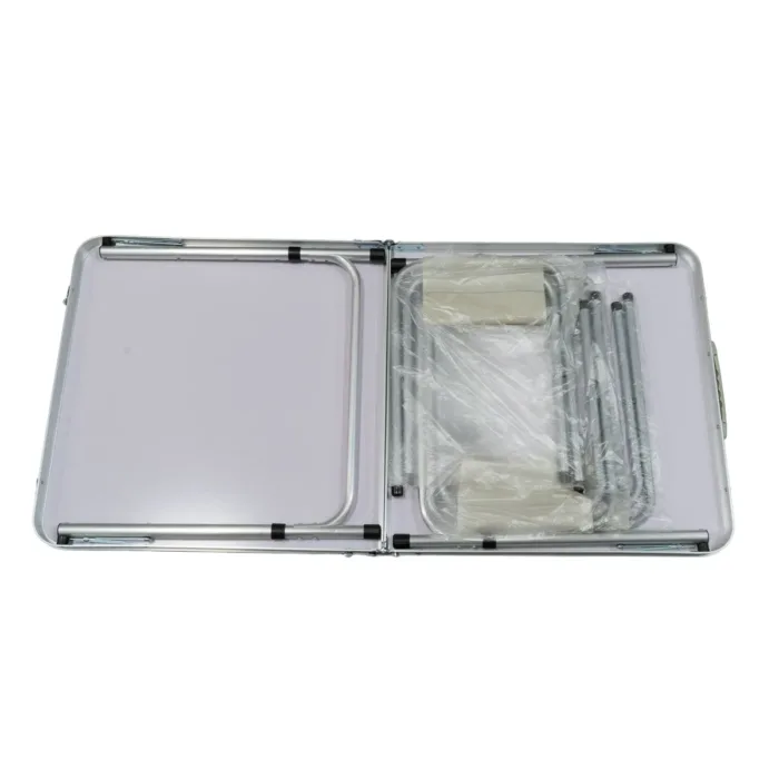 MESA PLEGABLE SPINIT ALU+GRIS PLATA C/4 BANCOS ACERO - Imagen 5