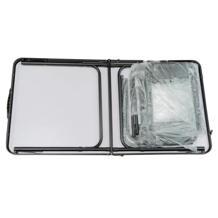 MESA PLEGABLE SPINIT ALU NEGRO+MAD OSCURA C/4 BANCOS ACERO - Imagen 5