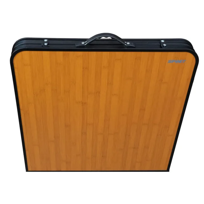 MESA PLEGABLE SPINIT ALU NEGRO+BAMBOO C/4 BANCOS ACERO - Imagen 6