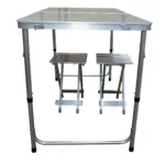 MESA CAMPING SPINIT ALU+GRIS PLATA C/2 BANCOS ALU - Imagen 3