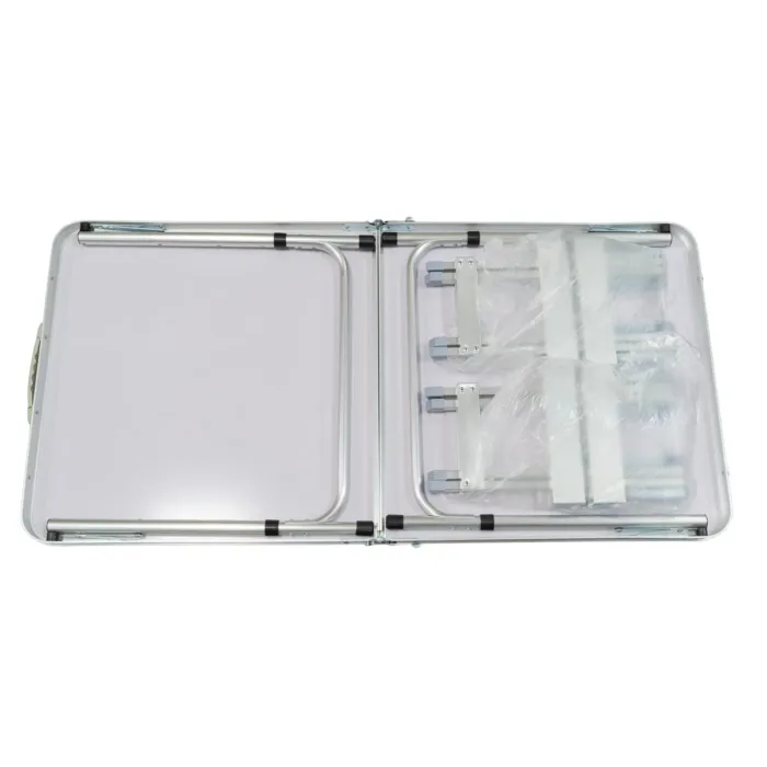 MESA CAMPING SPINIT ALU+GRIS PLATA C/2 BANCOS ALU - Imagen 4
