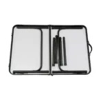 Mesa plegable de aluminio alto regulable camping Negro/Bambú 90X60X40-70 cm - Imagen 4
