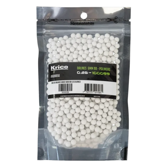 BOLSA BALINES KRICO 1000 BB 0.2G BLANCO - Imagen 2
