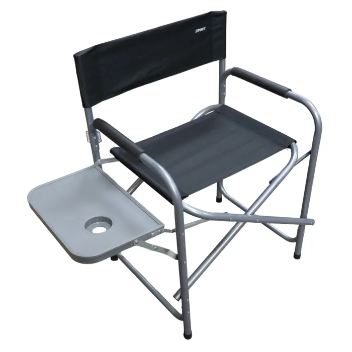SILLON DIRECTOR SPINIT PLEGABLE ACERO NEGRO C/BANDEJA - Imagen 3