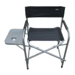 SILLON DIRECTOR SPINIT PLEGABLE ACERO NEGRO C/BANDEJA