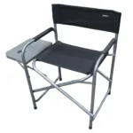 SILLON DIRECTOR SPINIT PLEGABLE ACERO NEGRO C/BANDEJA - Imagen 2
