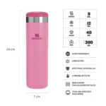 BOTELLA TERMICA STANLEY FLIP STRAW TUMBLER 591ML PEONY - Imagen 2