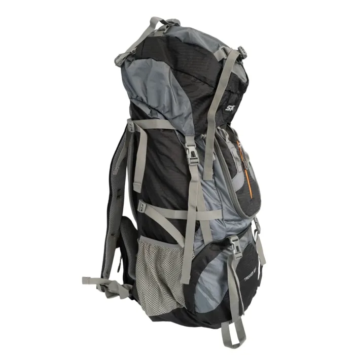 MOCHILA SPINIT TREKKER 65+5 NEGRA/GRIS 70L COBERTOR - Imagen 2