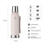 TERMO STANLEY CLASICO ASA PLEGABLE 1.4L ROSE QUARTZ 2.0 - Imagen 2