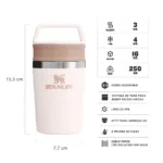 VASO TERMICO DE CAFE STANLEY TO-GO 251ML ROSE QUARTZ - Imagen 5