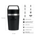 VASO TERMICO DE CAFE STANLEY TO-GO 251ML NEGRO 2.0 - Imagen 5