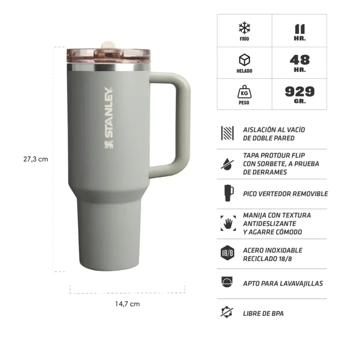 Vaso térmico QUENCHER tapa ProTour Flip Straw 1.18 Litros - Imagen 3
