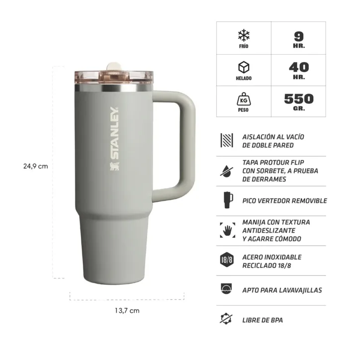 Vaso QUENCHER con tapa ProTour Flip Straw 887ml - Imagen 3