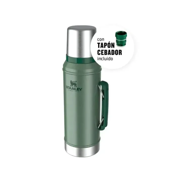 TERMO STANLEY CLASICO CON MANIJA Y TAPON CEBADOR 950ML VERDE 2.0 - Imagen 3