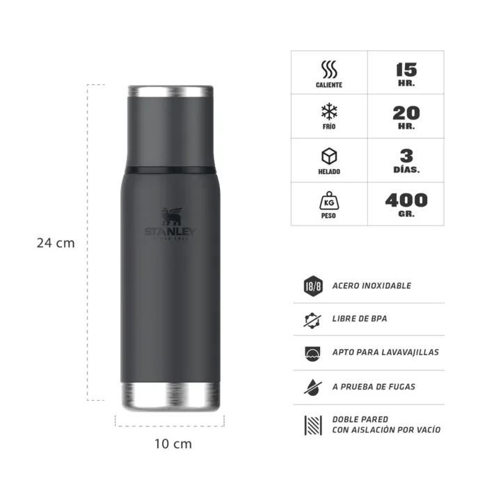 TERMO STANLEY ADVENTURE TO GO 500ML BLACK 2.0 - Imagen 2