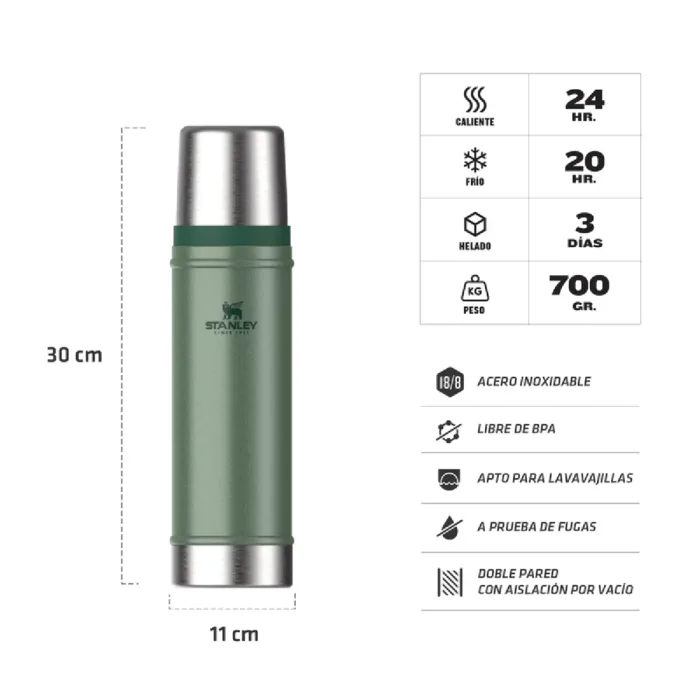 TERMO STANLEY CLASICO 591ML VERDE 2.0 - Imagen 4