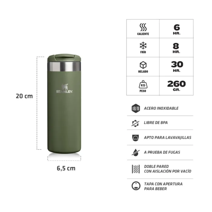 BOTELLA TERMICA STANLEY AEROLIGHT 473ML DRIED PINE - Imagen 2