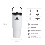 BOTELLA TERMICA STANLEY FLIP STRAW TUMBLER 2.0 887ML CHALK - Imagen 2