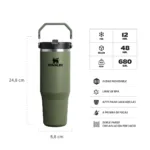 BOTELLA TERMICA STANLEY FLIP STRAW TUMBLER 2.0 887ML DRIED PINE - Imagen 2