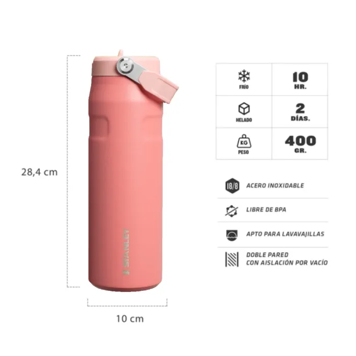 BOTELLA TERMICA STANLEY FLIP STRAW AEROLIGHT 710ML TERRACOTA - Imagen 2