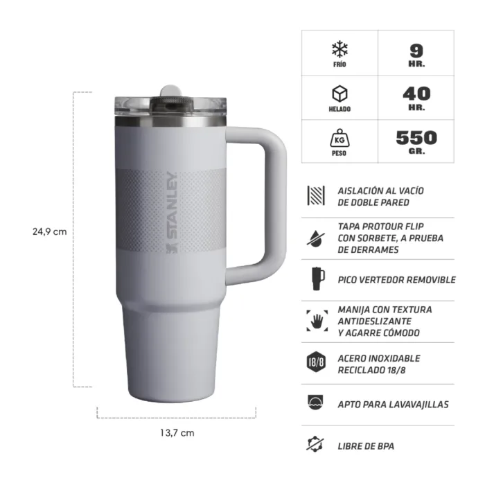 VASO STANLEY QUENCHER PROTOUR 887ML ASH FADE - Imagen 2