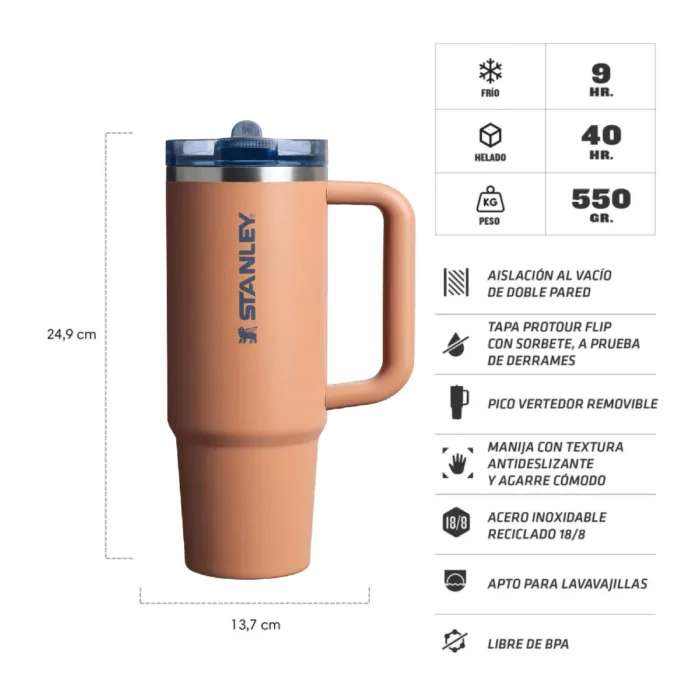 VASO STANLEY QUENCHER PROTOUR 887ML TOAST - Imagen 2