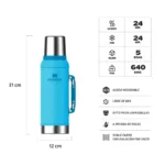 TERMO STANLEY CLASICO CON MANIJA Y TAPON CEBADOR 950 ML SPLASH - Imagen 3